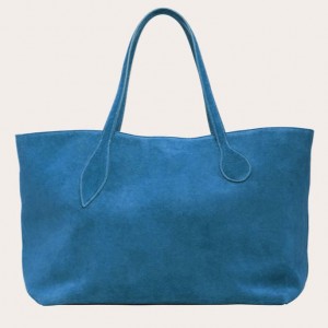 Cabas Little Liffner Mega Sprout Suede Femme Bleu | 150246-MRT