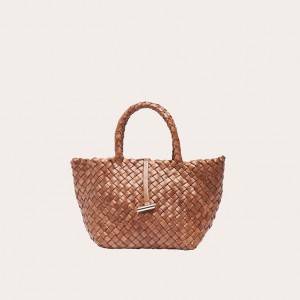 Cabas Little Liffner Mini Leather Basket Femme Marron | 305194-YQU