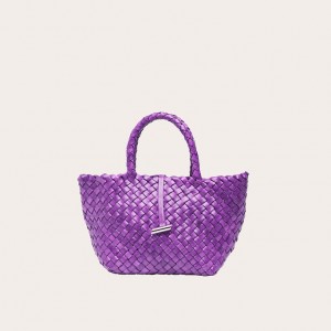 Cabas Little Liffner Mini Leather Basket Femme Violette | 895017-QZU