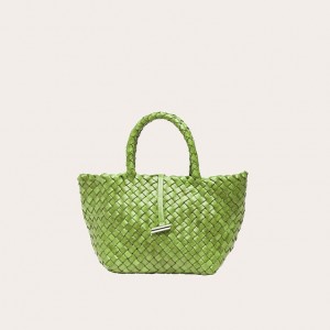 Cabas Little Liffner Mini Leather Basket Femme Vert | 136204-MGA