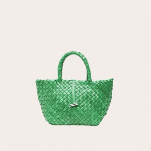 Cabas Little Liffner Mini Leather Basket Femme Vert | 695147-EDF