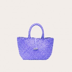 Cabas Little Liffner Mini Leather Basket Femme Lavande | 150362-FXG