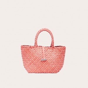 Cabas Little Liffner Mini Leather Basket Femme Orange | 680173-MOI