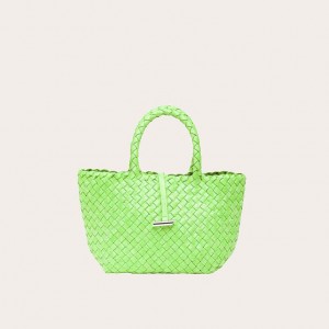 Cabas Little Liffner Mini Leather Basket Femme Vert Clair | 958126-GBQ