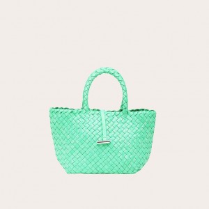 Cabas Little Liffner Mini Leather Basket Femme Menthe | 403175-LKZ