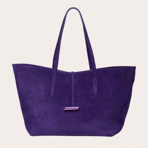 Cabas Little Liffner Penne Suede Femme Violette | 423976-GAJ