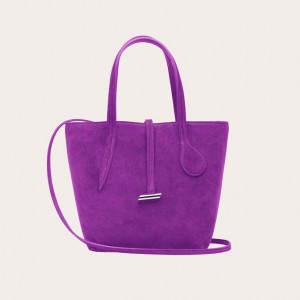 Cabas Little Liffner Sprout Mini Suede Femme Violette | 396851-IPF