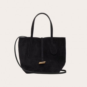 Cabas Little Liffner Sprout Mini Suede Femme Noir | 956381-KBN