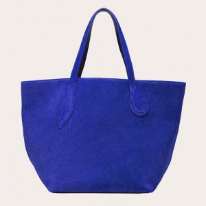 Cabas Little Liffner Sprout Suede Femme Bleu Marine | 231675-AGR