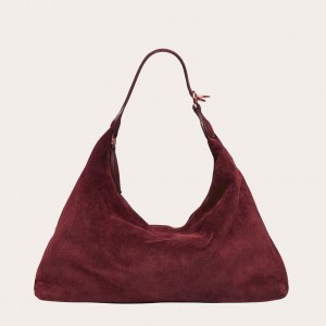 Sac Bandoulière Little Liffner Pillow Suede Femme Rouge | 143290-TNS