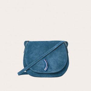 Sacs De Selle Little Liffner Maccheroni Suede Femme Turquoise | 258439-IOR