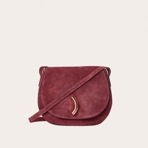 Sacs De Selle Little Liffner Maccheroni Suede Femme Rouge | 543178-FLS