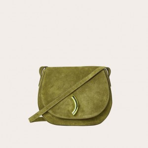 Sacs De Selle Little Liffner Maccheroni Suede Femme Vert Olive | 429801-QSG