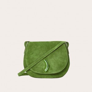 Sacs De Selle Little Liffner Maccheroni Suede Femme Vert Clair | 781290-FPZ