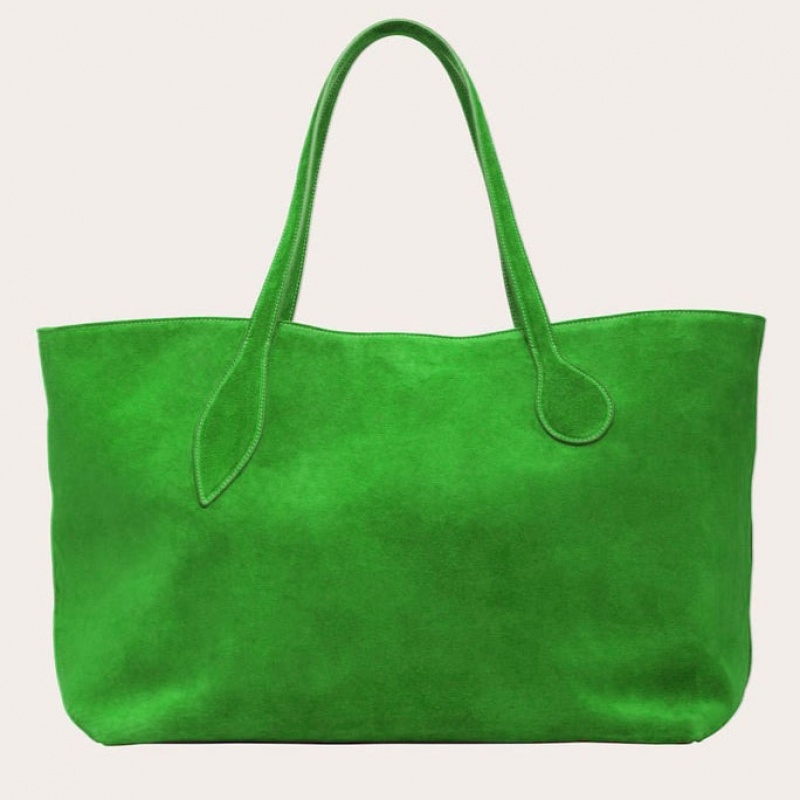 Cabas Little Liffner Mega Sprout Suede Femme Vert | 839675-JEN