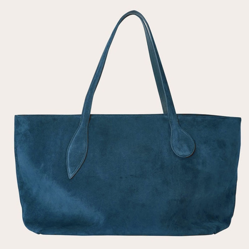 Cabas Little Liffner Mega Sprout Suede Femme Bleu | 248759-IBV