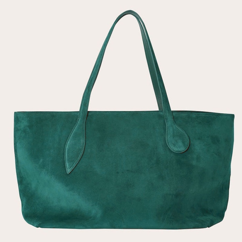 Cabas Little Liffner Mega Sprout Suede Femme Turquoise | 125794-PCW