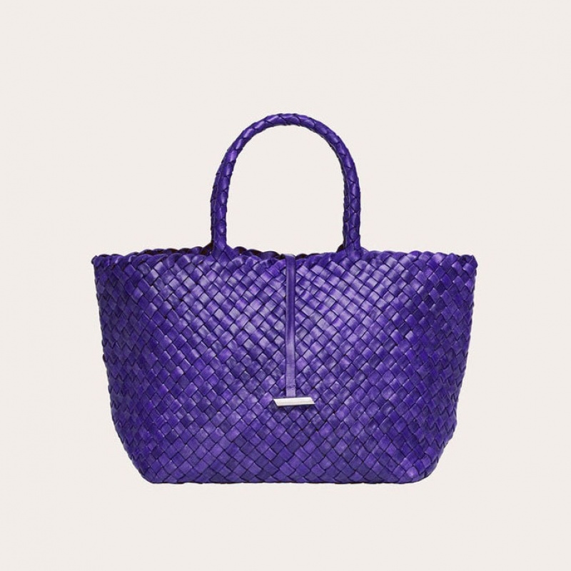 Cabas Little Liffner Midi Leather Basket Femme Violette | 740325-KPE