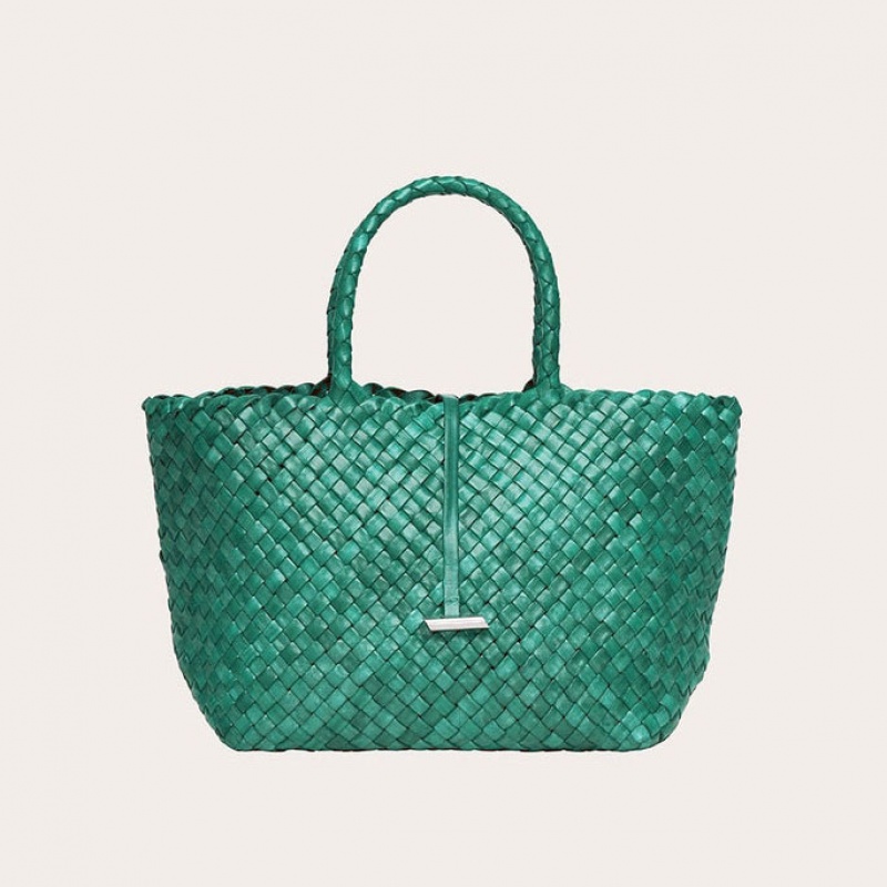 Cabas Little Liffner Midi Leather Basket Femme Turquoise | 416072-HUN