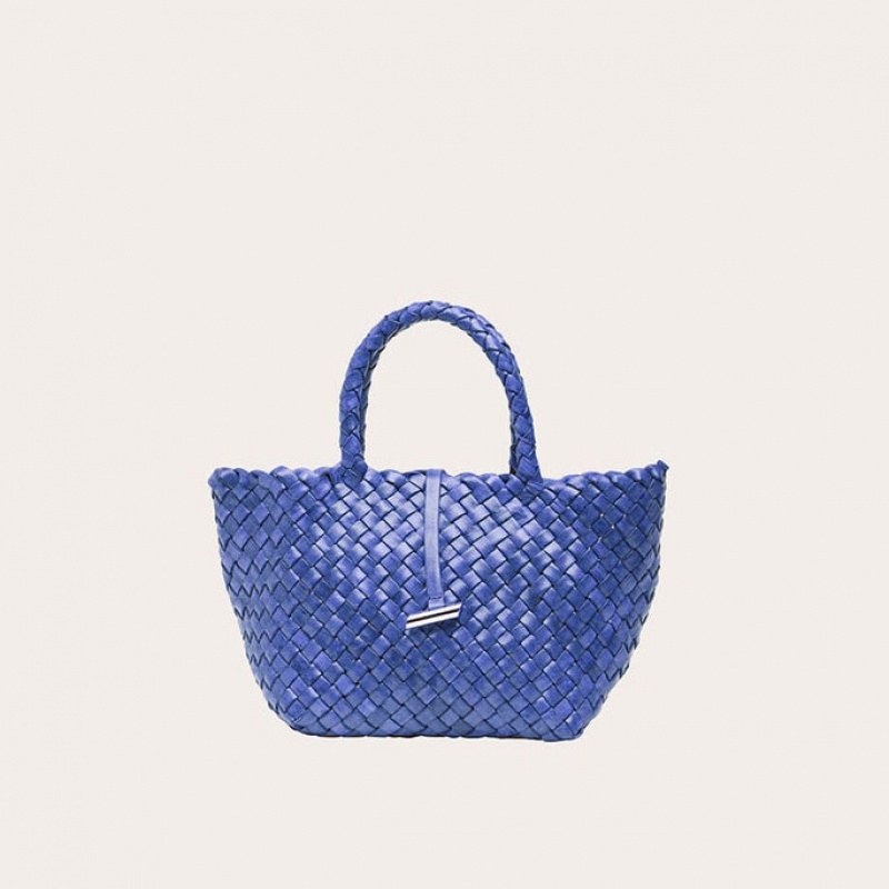 Cabas Little Liffner Mini Leather Basket Femme Bleu | 486091-DVS