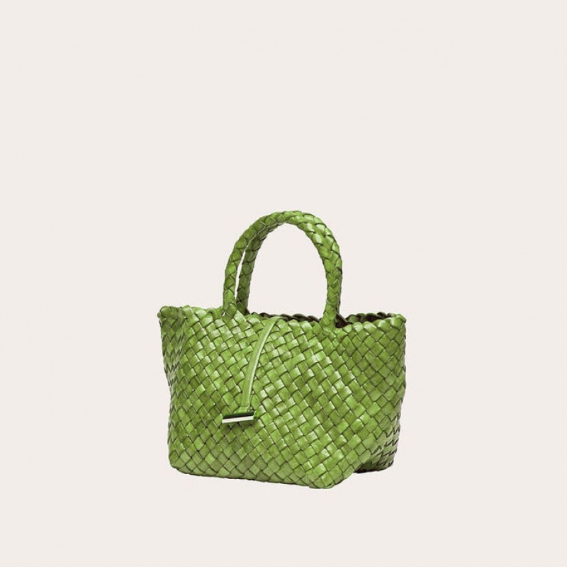 Cabas Little Liffner Mini Leather Basket Femme Vert | 136204-MGA