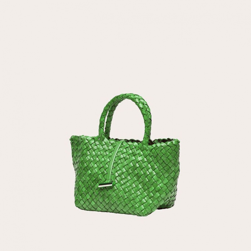 Cabas Little Liffner Mini Leather Basket Femme Vert | 716239-SNE