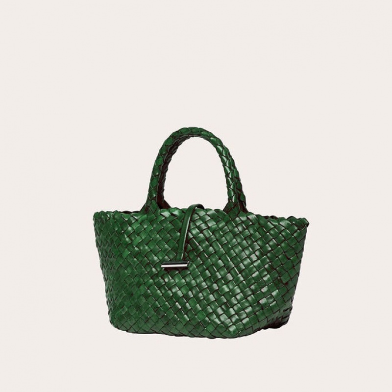 Cabas Little Liffner Mini Leather Basket Femme Vert | 315708-QZE