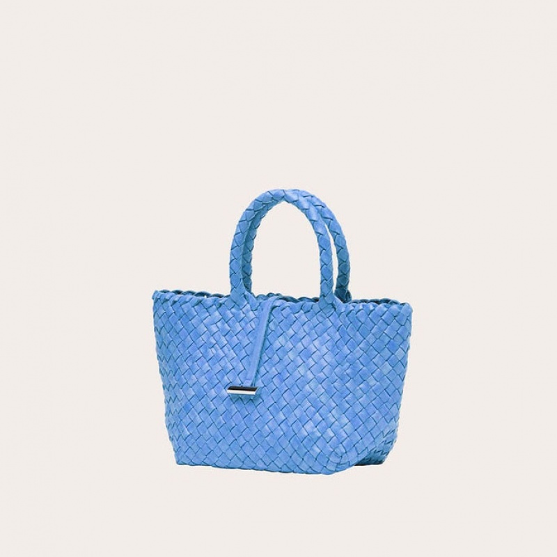 Cabas Little Liffner Mini Leather Basket Femme Bleu Clair | 601329-OCQ