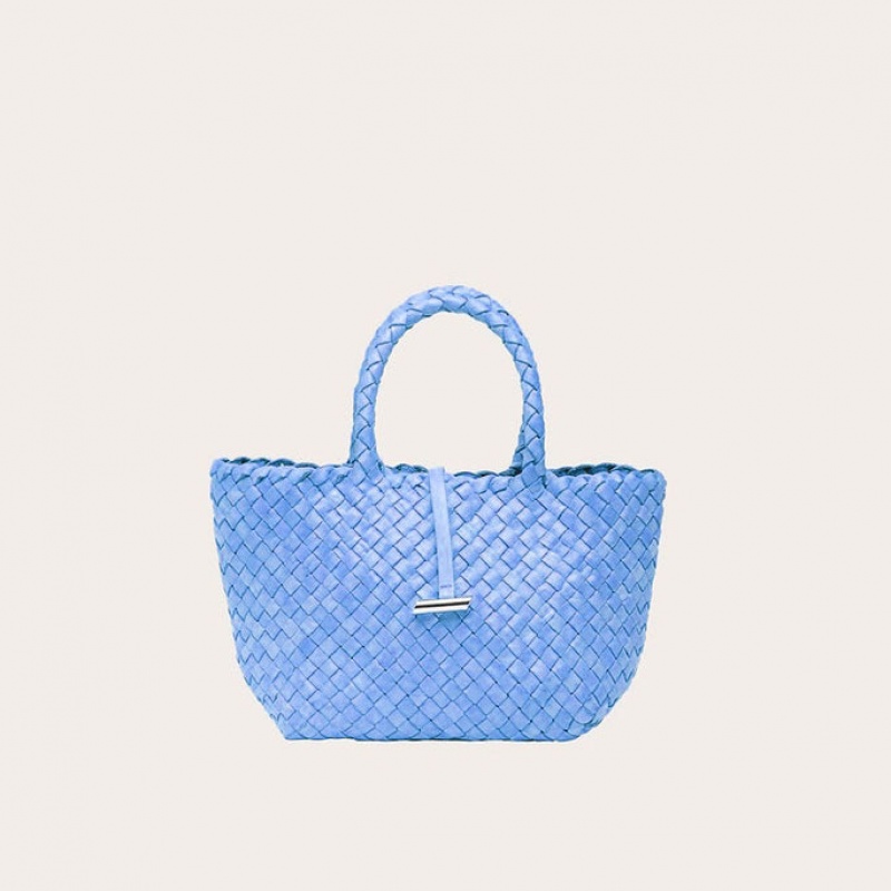 Cabas Little Liffner Mini Leather Basket Femme Bleu Clair | 601329-OCQ