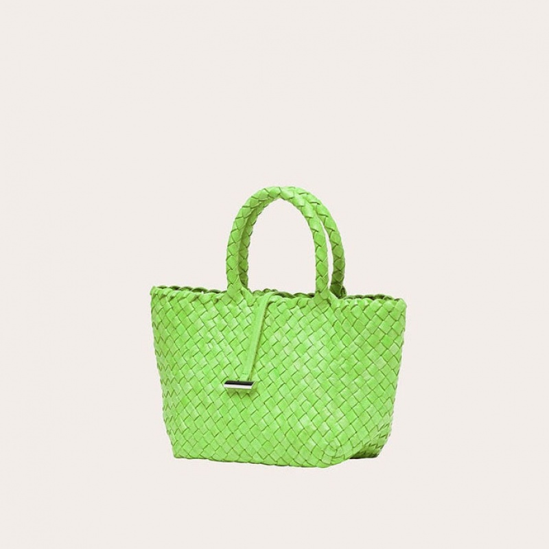 Cabas Little Liffner Mini Leather Basket Femme Vert Clair | 958126-GBQ