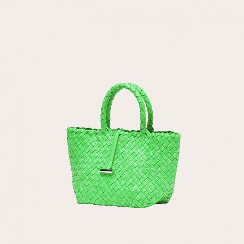 Cabas Little Liffner Mini Leather Basket Femme Vert Clair | 278140-HRL