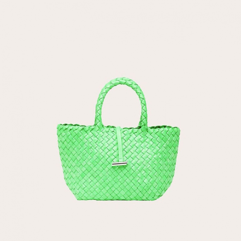 Cabas Little Liffner Mini Leather Basket Femme Vert Clair | 278140-HRL