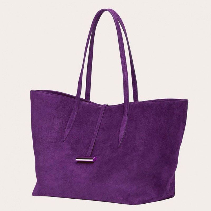 Cabas Little Liffner Penne Suede Femme Violette | 485729-CID