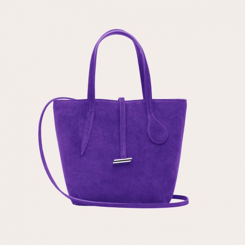 Cabas Little Liffner Sprout Mini Suede Femme Violette | 915870-WOF