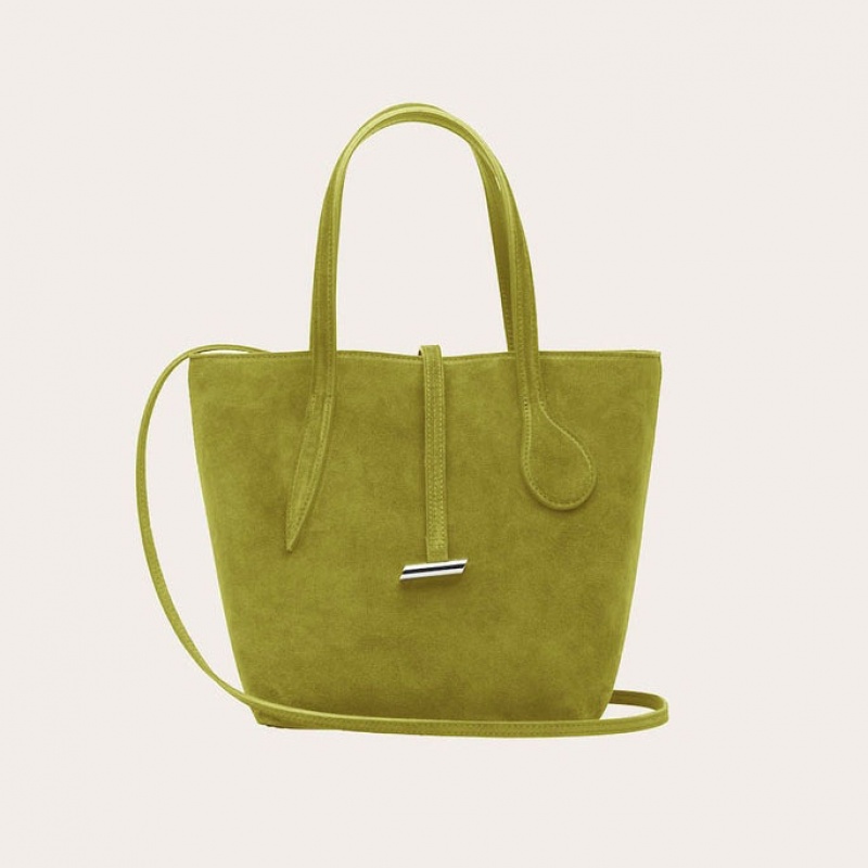 Cabas Little Liffner Sprout Mini Suede Femme Vert Olive | 150376-WEI