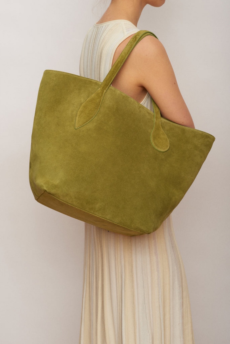 Cabas Little Liffner Sprout Suede Femme Vert | 987326-LPV