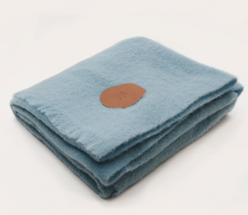 Couverture Little Liffner Wool Femme Bleu Clair | 058369-TEU