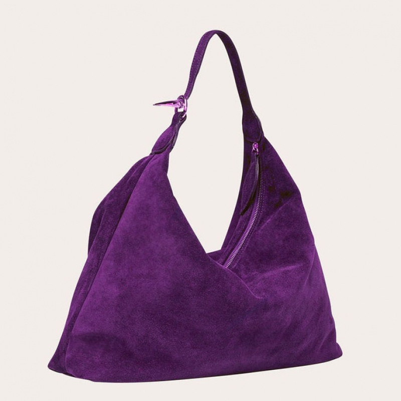 Sac Bandoulière Little Liffner Pillow Suede Femme Violette | 875034-KCW