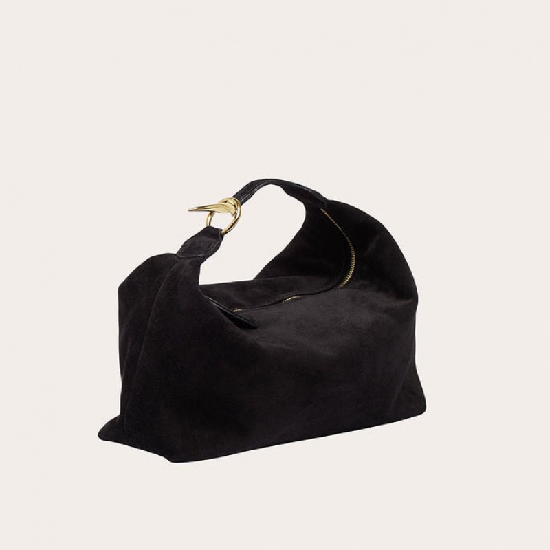 Sac Bandoulière Little Liffner Pillow Suede Femme Noir | 205819-HUQ