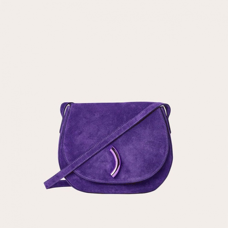 Sacs De Selle Little Liffner Maccheroni Suede Femme Violette | 479581-SBE