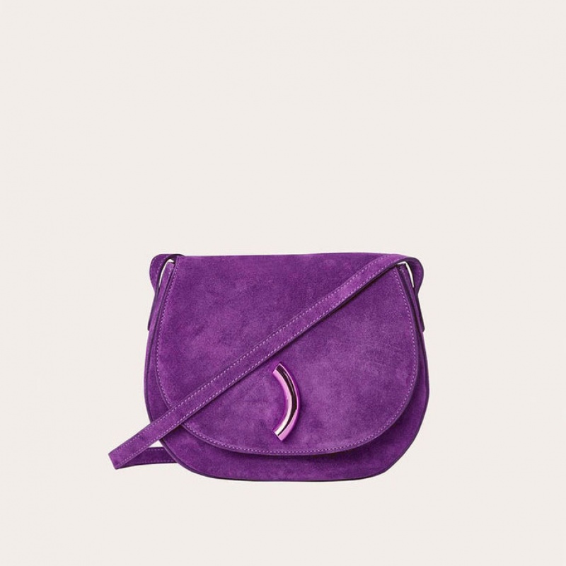 Sacs De Selle Little Liffner Maccheroni Suede Femme Violette | 637524-LHS