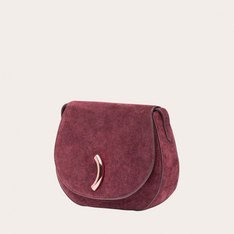 Sacs De Selle Little Liffner Maccheroni Suede Femme Rouge | 543178-FLS