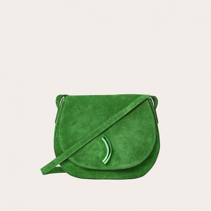 Sacs De Selle Little Liffner Maccheroni Suede Femme Vert | 940571-CFD